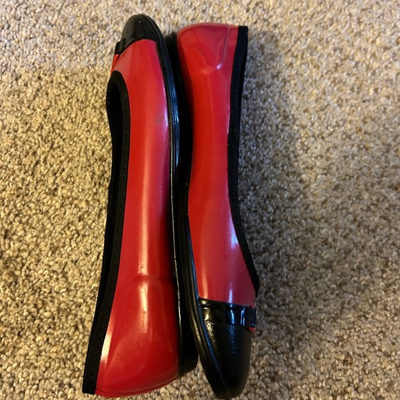 Hunter girls red & black slip on ballet flats size 5 - Picture 3 of 7